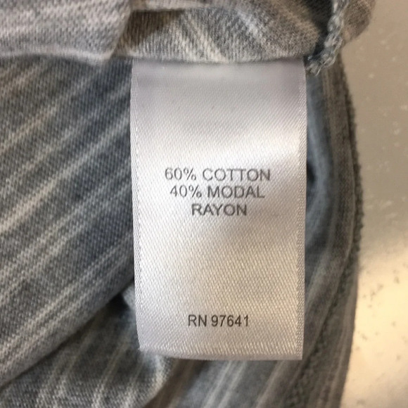 Pure J Jill Gray‎ Heather Striped Tunic Shirt Womens Medium Petite Half Sleeve - Picture 6 of 10